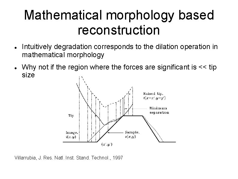 Mathematical morphology based reconstruction Intuitively degradation corresponds to the dilation operation in mathematical morphology