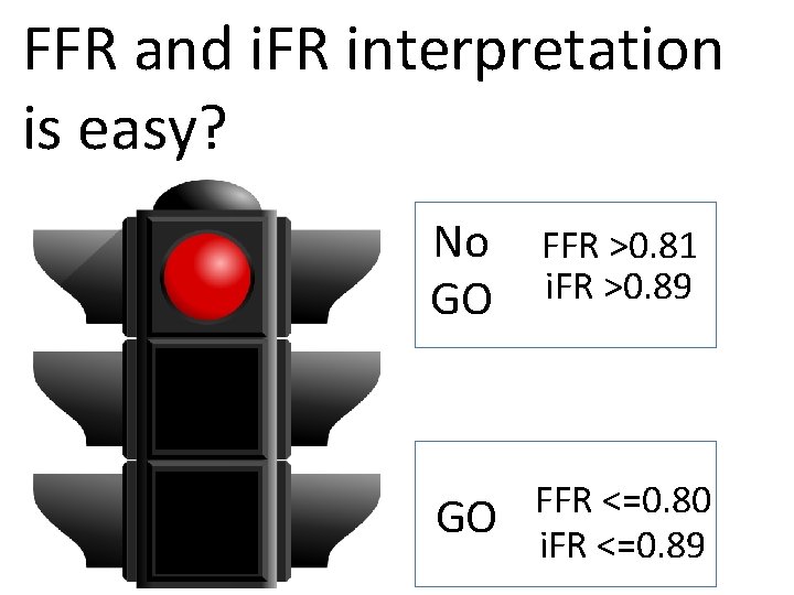 FFR and i. FR interpretation is easy? No GO FFR >0. 81 i. FR
