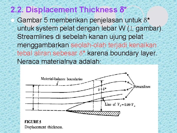 2. 2. Displacement Thickness * l Gambar 5 memberikan penjelasan untuk * untuk system