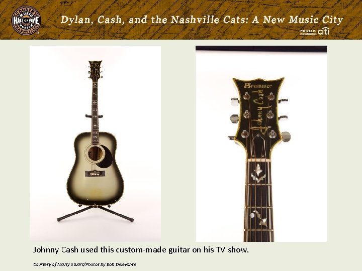 Johnny Cash used this custom-made guitar on his TV show. Courtesy of Marty Stuart/Photos