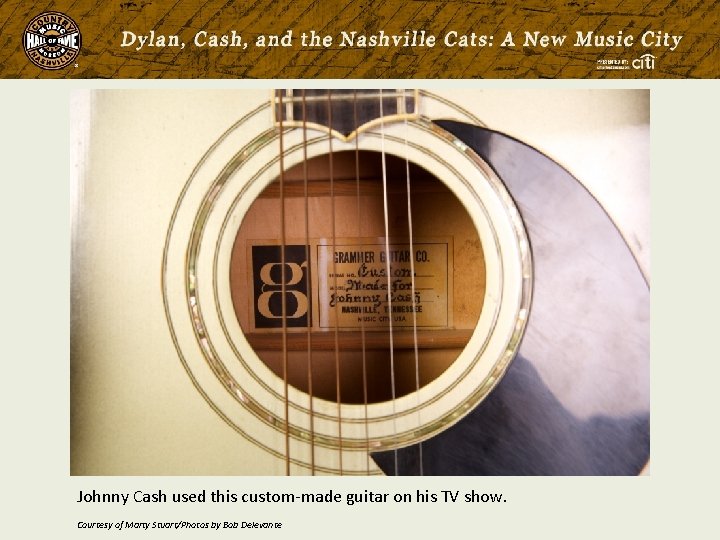 Johnny Cash used this custom-made guitar on his TV show. Courtesy of Marty Stuart/Photos