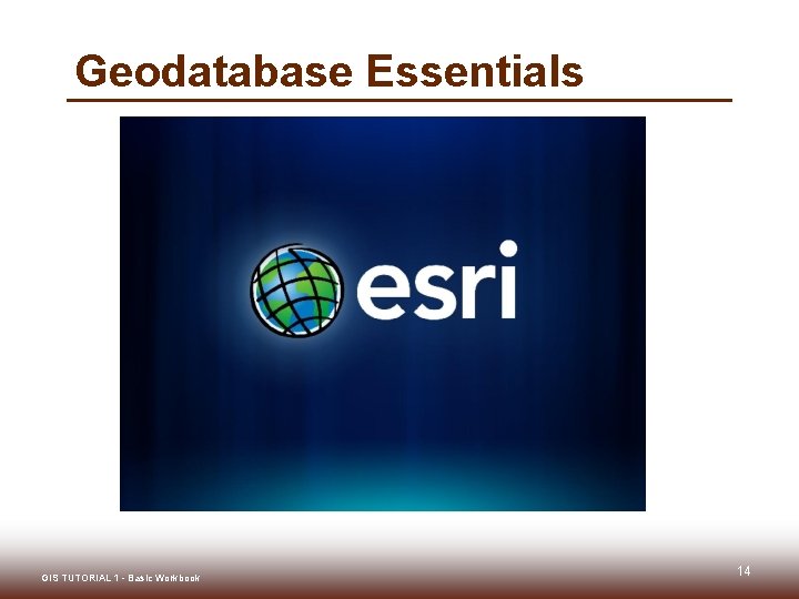 Geodatabase Essentials GIS TUTORIAL 1 - Basic Workbook 14 