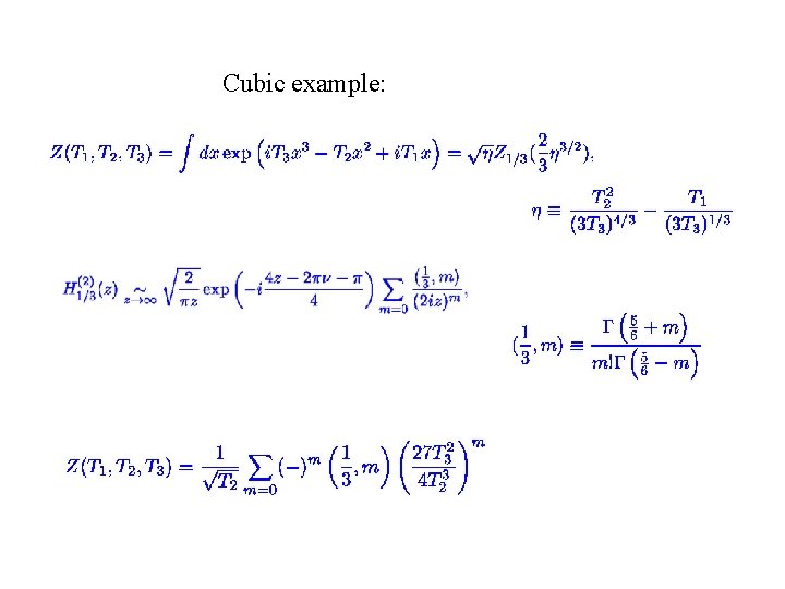 Cubic example: Cubic example: