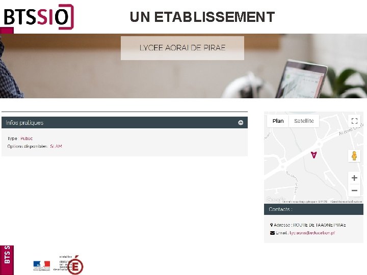 BTS SIO – PNF 21 janvier 2020 UN ETABLISSEMENT 