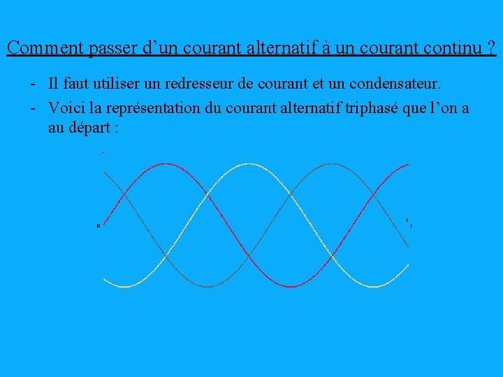 Comment passer d’un courant alternatif à un courant continu ? - Il faut utiliser