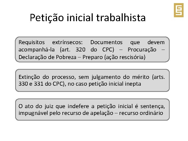  Petição inicial trabalhista Requisitos extrínsecos: Documentos que devem acompanhá-la (art. 320 do CPC)