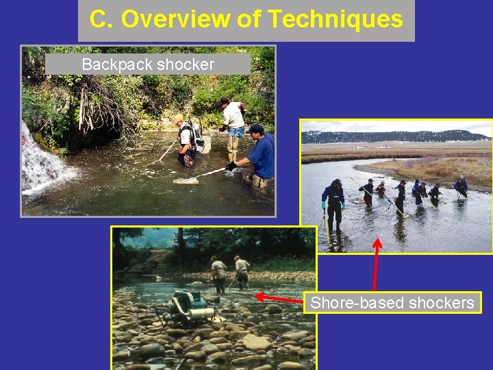 C. Overview of Techniques Backpack shocker Shore-based shockers 