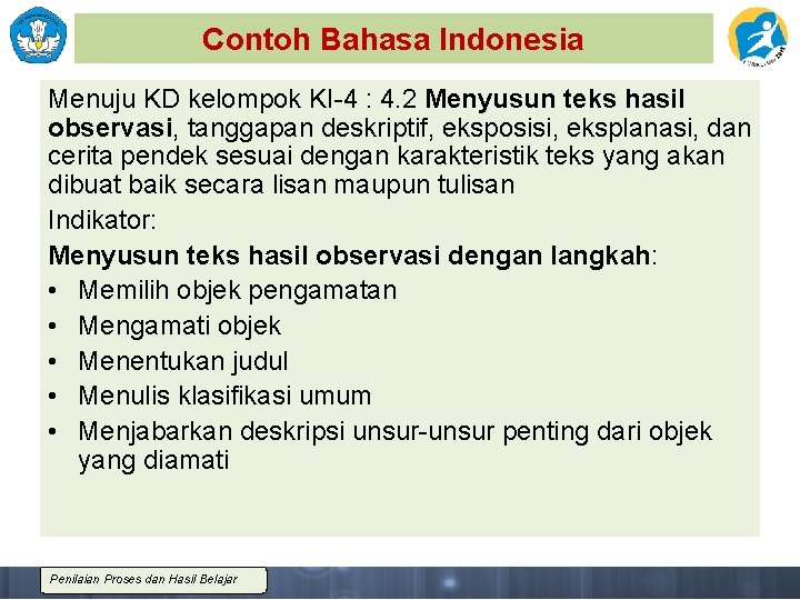 Contoh Bahasa Indonesia Menuju KD kelompok KI-4 : 4. 2 Menyusun teks hasil observasi,