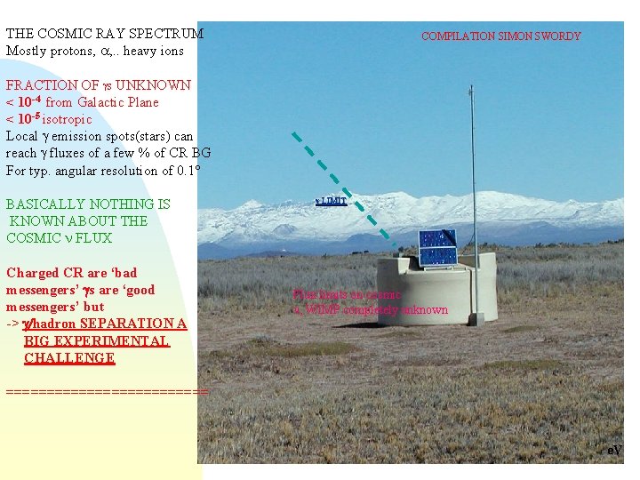 THE COSMIC RAY SPECTRUM Mostly protons, a, . . heavy ions COMPILATION SIMON SWORDY