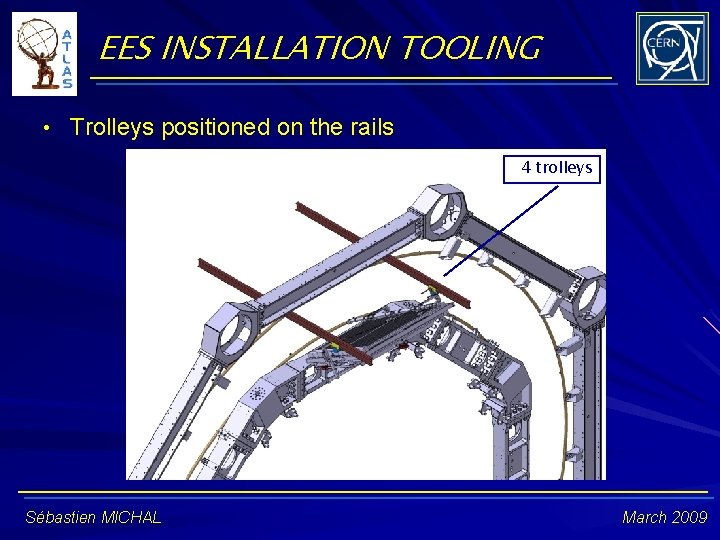 EES INSTALLATION TOOLING • Trolleys positioned on the rails 4 trolleys Sébastien MICHAL March