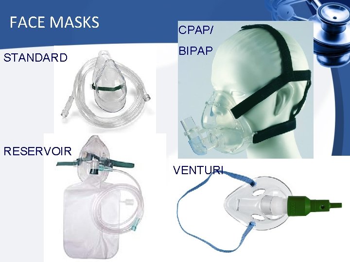 FACE MASKS STANDARD CPAP/ BIPAP RESERVOIR VENTURI 