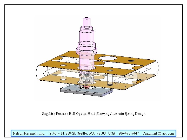 Sapphire Pressure Ball Optical Head Showing Alternate Spring Design Nelson Research, Inc. 2142 – Sapphire Pressure Ball Optical Head Showing Alternate Spring Design Nelson Research, Inc. 2142 –