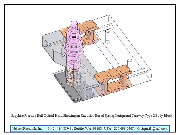 Sapphire Pressure Ball Optical Head Showing an Extrusion Based Spring Design and Cutaway Type Sapphire Pressure Ball Optical Head Showing an Extrusion Based Spring Design and Cutaway Type