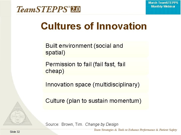 March Team. STEPPS Monthly Webinar Cultures of Innovation Built environment (social and spatial) Permission