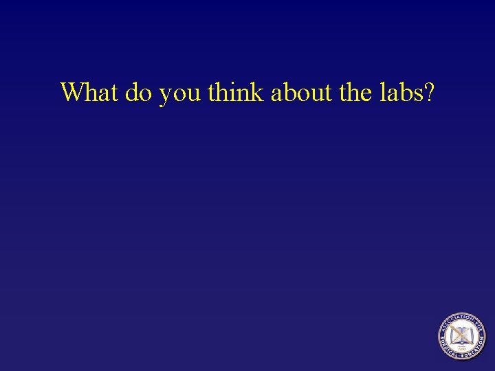 What do you think about the labs? 