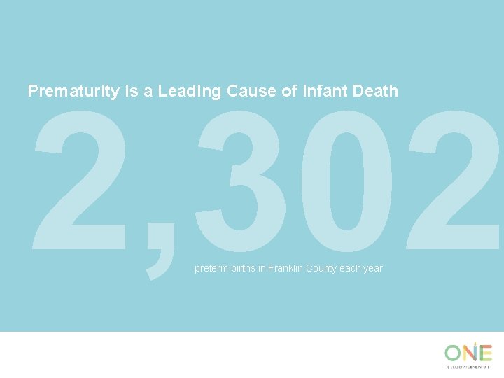 2, 302 Prematurity is a Leading Cause of Infant Death preterm births in Franklin