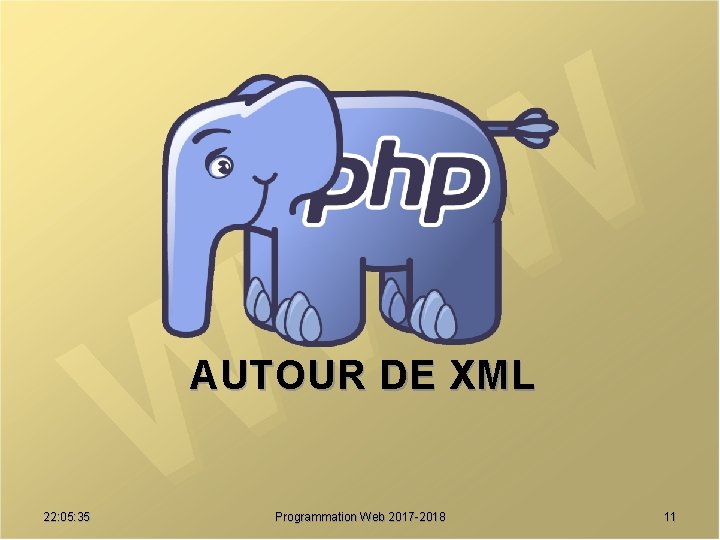 AUTOUR DE XML 22: 05: 35 Programmation Web 2017 -2018 11 