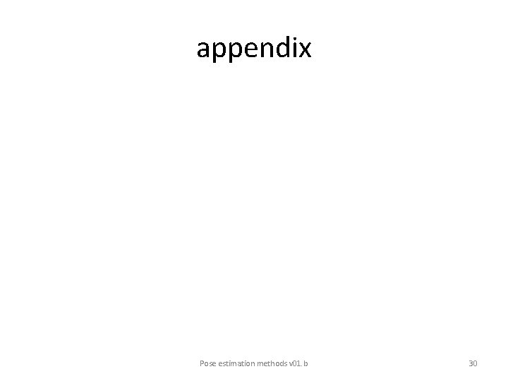 appendix Pose estimation methods v 01. b 30 