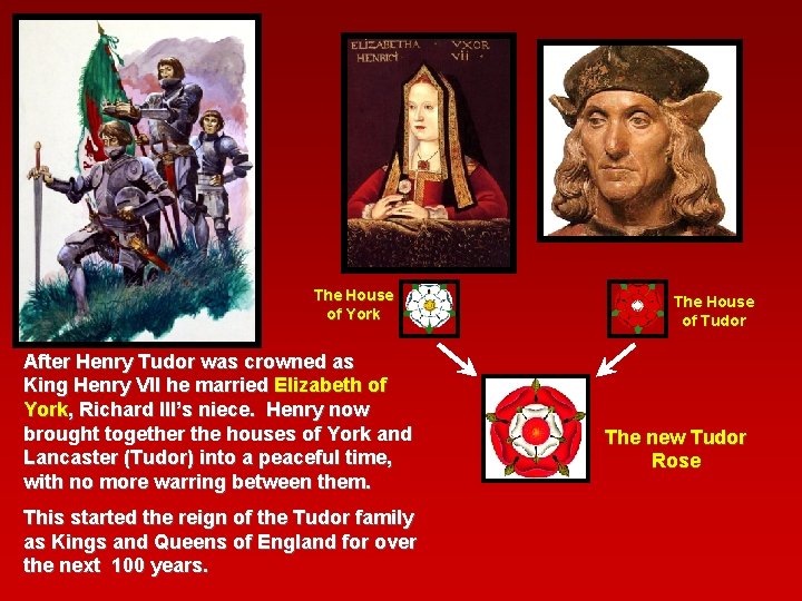 The House of York After Henry Tudor was crowned as King Henry VII he The House of York After Henry Tudor was crowned as King Henry VII he