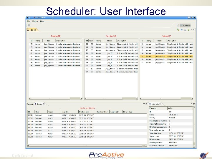 Scheduler: User Interface 11 Denis Caromel 