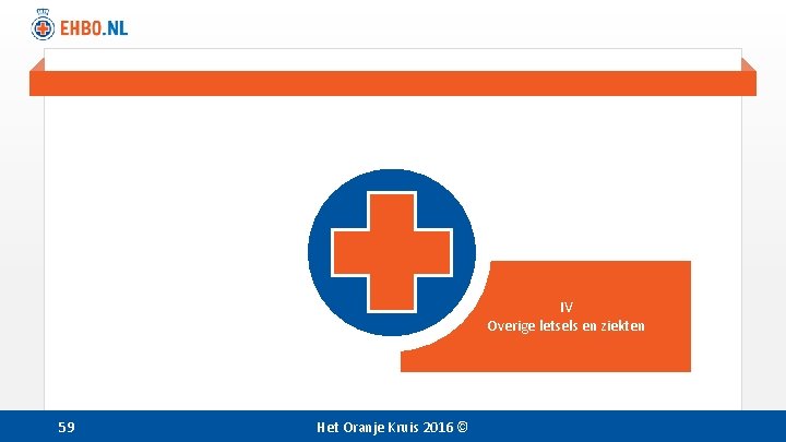 IV Overige letsels en ziekten 59 Het Oranje Kruis 2016 © 