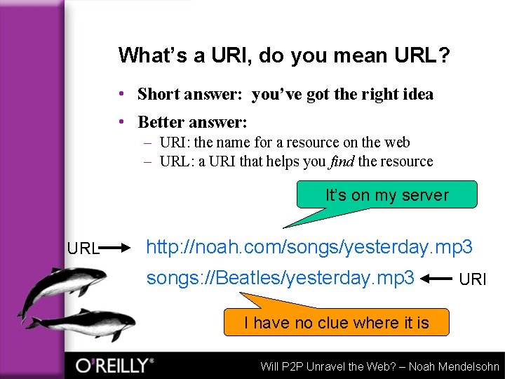 What’s a URI, do you mean URL? • Short answer: you’ve got the right