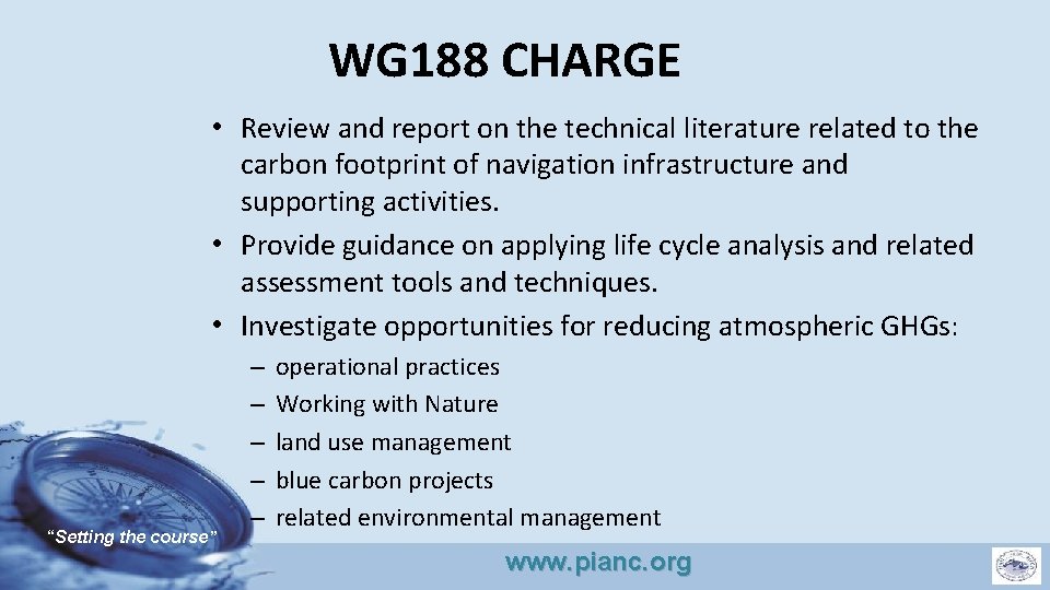 WG 188 CHARGE • Review and report on the technical literature related to the
