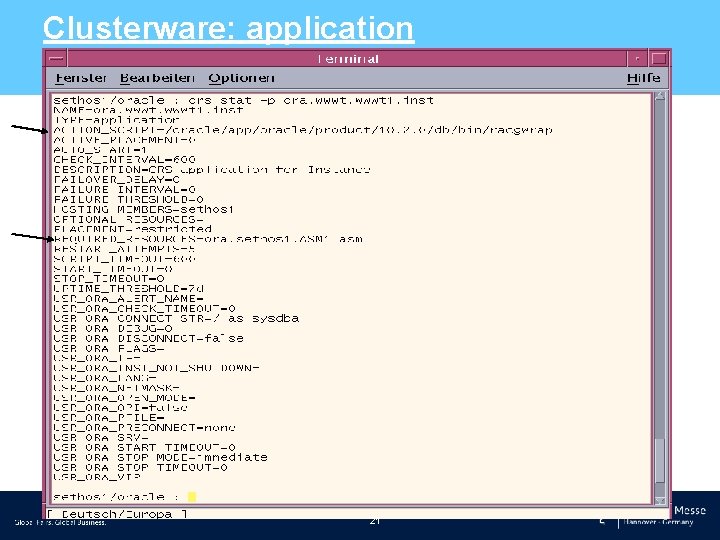 Clusterware: application 21 