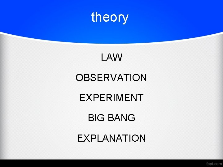 theory LAW OBSERVATION EXPERIMENT BIG BANG EXPLANATION 