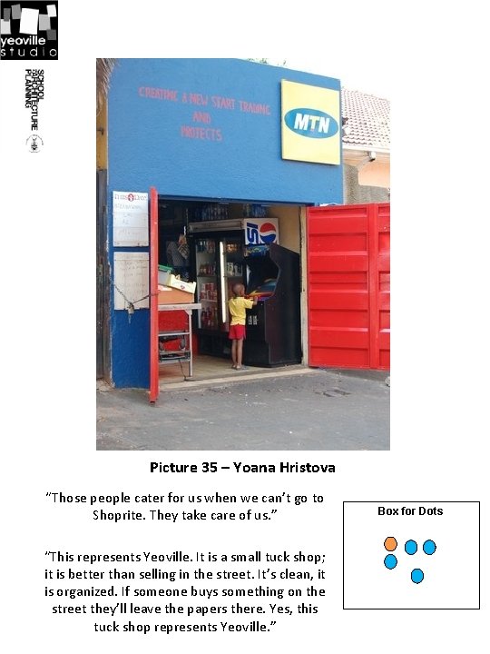 Picture 35 – Yoana Hristova “Those people cater for us when we can’t go