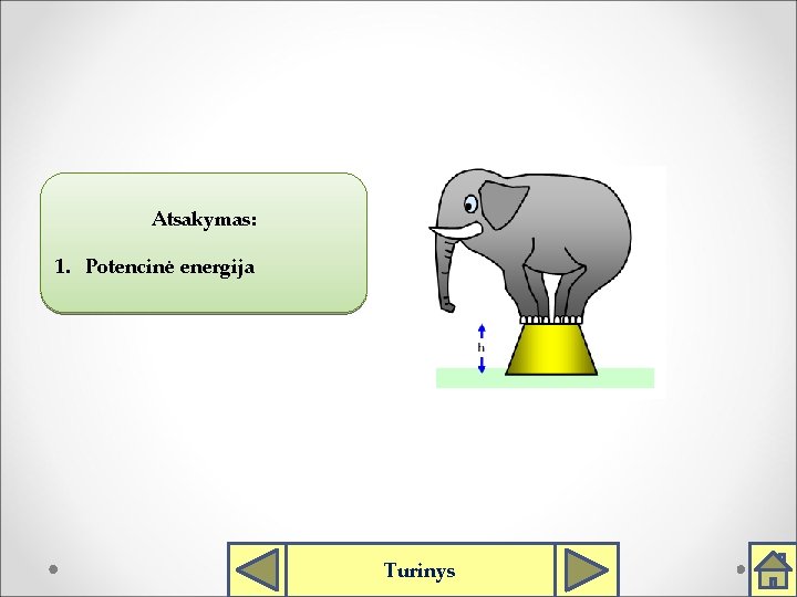 Atsakymas: 1. Potencinė energija Turinys 
