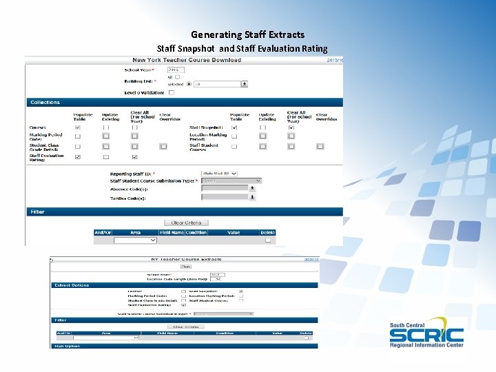 Generating Staff Extracts Staff Snapshot and Staff Evaluation Rating 