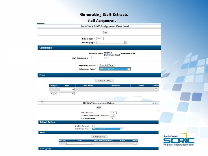 Generating Staff Extracts Staff Assignment 