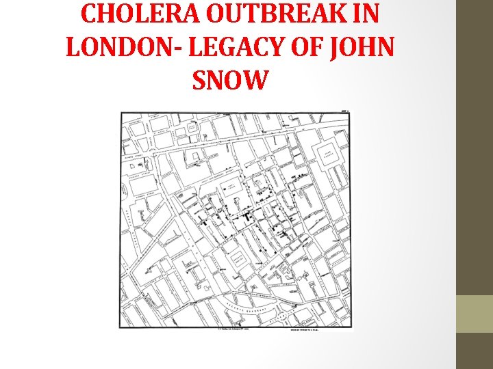 CHOLERA OUTBREAK IN LONDON- LEGACY OF JOHN SNOW 