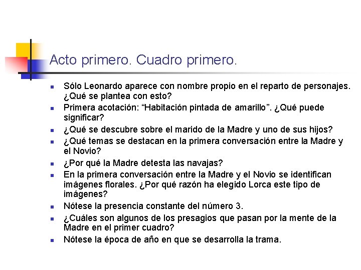 Acto primero. Cuadro primero. n n n n n Sólo Leonardo aparece con nombre Acto primero. Cuadro primero. n n n n n Sólo Leonardo aparece con nombre