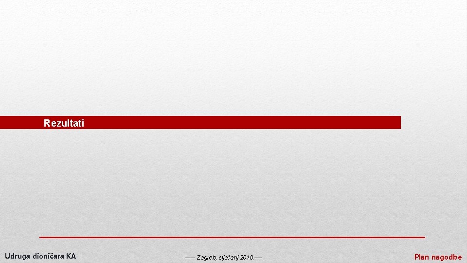 Rezultati Udruga dioničara KA ----- Zagreb, siječanj 2018. ---- Plan nagodbe 