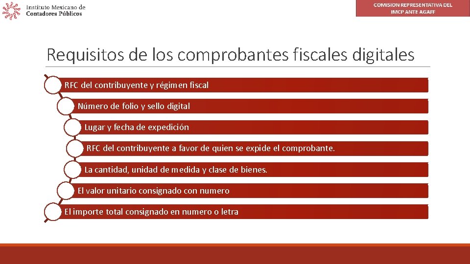 Requisitos de los comprobantes fiscales digitales RFC del contribuyente y régimen fiscal Número de