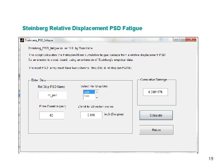 Steinberg Relative Displacement PSD Fatigue Vibrationdata 19 