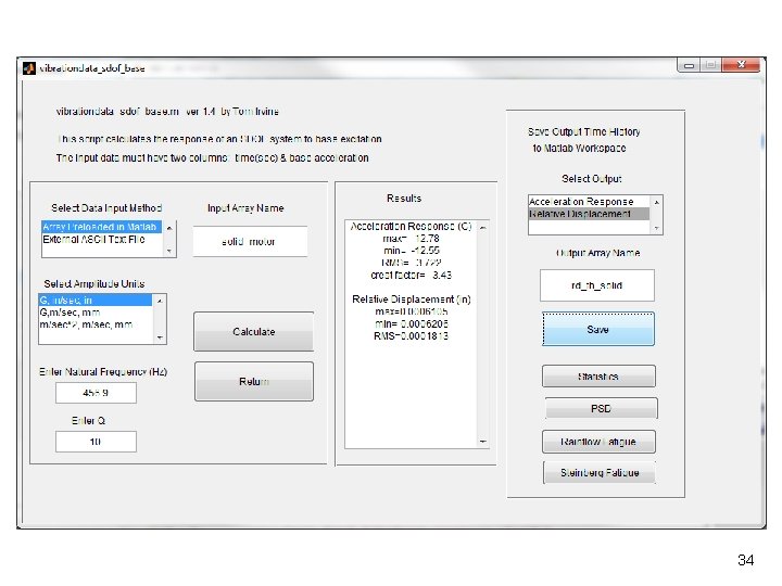Exercise 3, Solid Rocket Motor Base Input Vibrationdata 34 