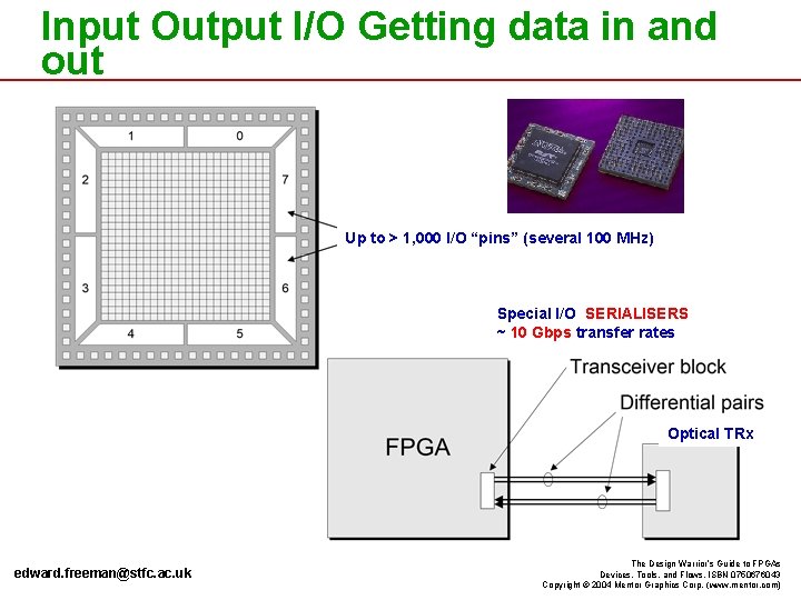 Input Output I/O Getting data in and out Up to > 1, 000 I/O