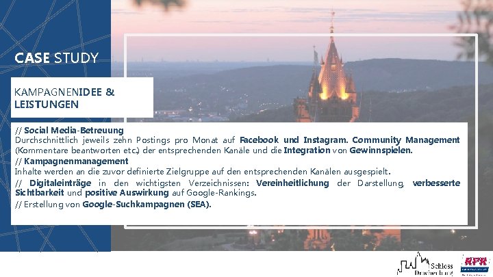 CASE STUDY KAMPAGNENIDEE & LEISTUNGEN // Social Media-Betreuung Durchschnittlich jeweils zehn Postings pro Monat