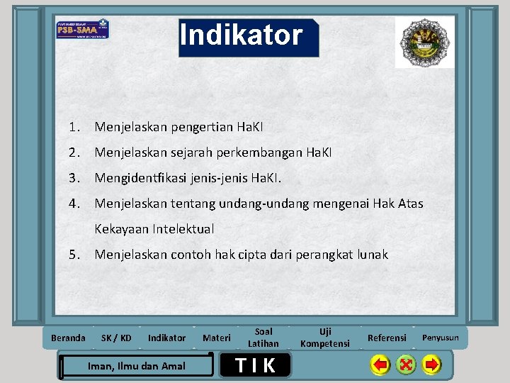 Indikator 1. Menjelaskan pengertian Ha. KI 2. Menjelaskan sejarah perkembangan Ha. KI 3. Mengidentfikasi