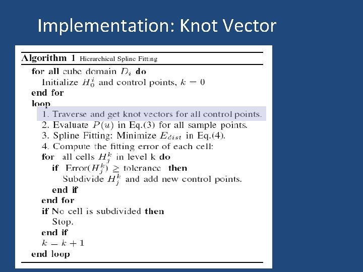 Implementation: Knot Vector 