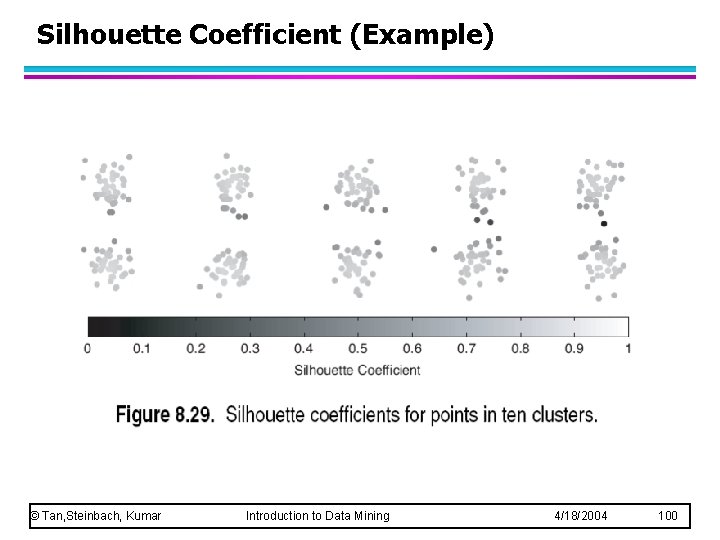 Silhouette Coefficient (Example) © Tan, Steinbach, Kumar Introduction to Data Mining 4/18/2004 100 