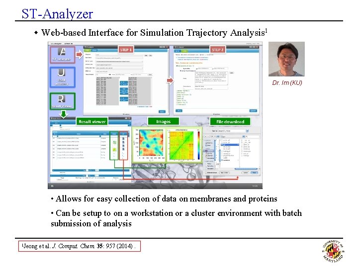 ST-Analyzer w Web-based Interface for Simulation Trajectory Analysis 1 Dr. Im (KU) • Allows