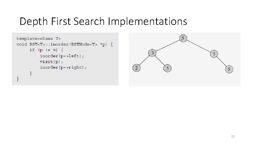 Depth First Search Implementations 12 Depth First Search Implementations 12