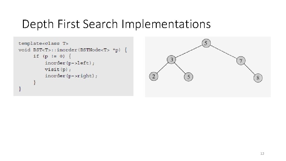 Depth First Search Implementations 12 