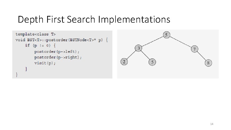 Depth First Search Implementations 14 
