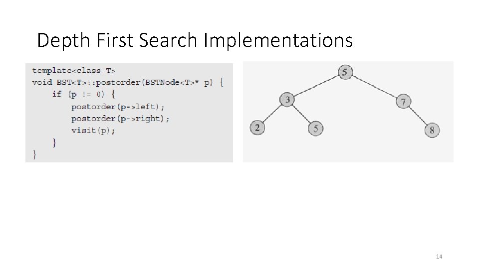 Depth First Search Implementations 14 Depth First Search Implementations 14