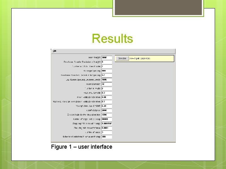 Results Figure 1 – user interface 
